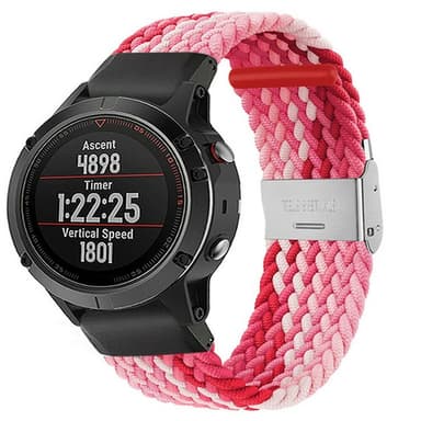 Flätat Elastiskt Armband Garmin Fenix 5 - Gradientred