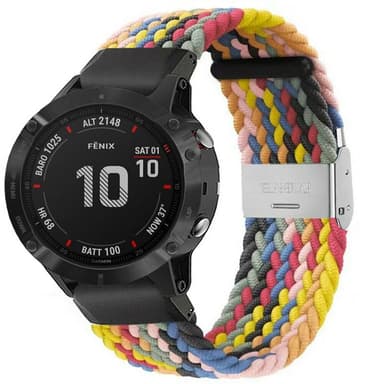 Flätat Elastiskt Armband Garmin Fenix 6X - Rainbow