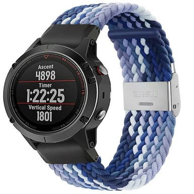 Flätat Elastiskt Armband Garmin Fenix 5 - Gradient blue