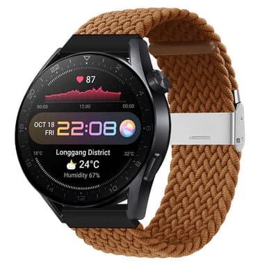 Flätat Elastiskt Armband Huawei Watch 3 Pro (48mm) - Brun