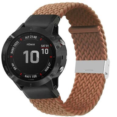 Flätat Elastiskt Armband Garmin Fenix 6 - Brun
