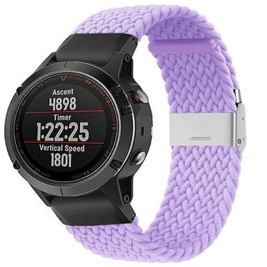 Flätat Elastiskt Armband Garmin Fenix 5 - Ljuslila