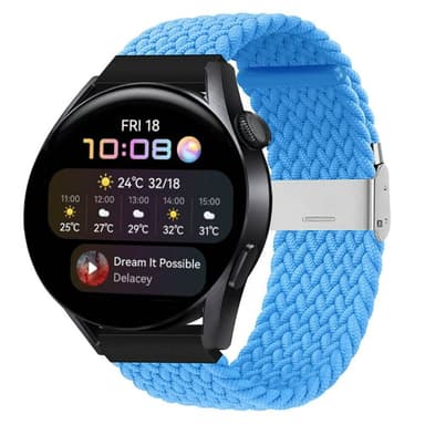 Flätat Elastiskt Armband Huawei Watch 3 (46mm) - Skyblue