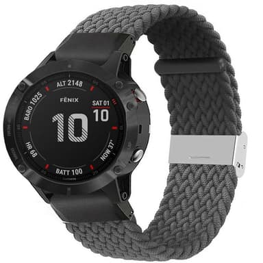 Flätat Elastiskt Armband Garmin Fenix 6 - Skygrey