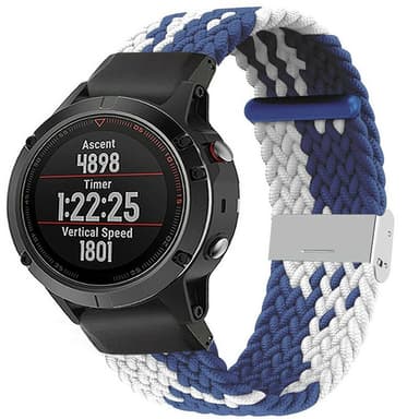 Flätat Elastiskt Armband Garmin Fenix 5 - Blåvit