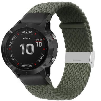 Flätat Elastiskt Armband Garmin Fenix 6 - Army