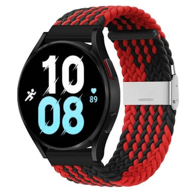 Flätat Elastiskt Armband Samsung Galaxy Watch 5 (44mm) - Röd/Svart