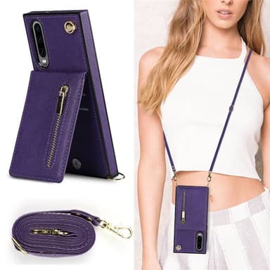 Zipper necklace case Huawei P30 - Lila