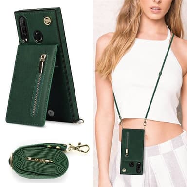 Zipper necklace case Huawei P30 Lite - Grön