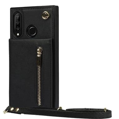 Zipper necklace case Huawei P30 Lite - Svart