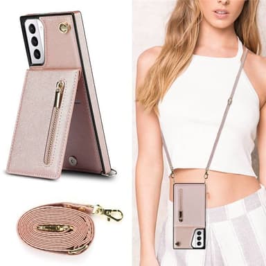 Zipper necklace case Samsung Galaxy S21 Plus - Rosè