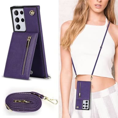 Zipper necklace case Samsung Galaxy S21 Ultra - Lila