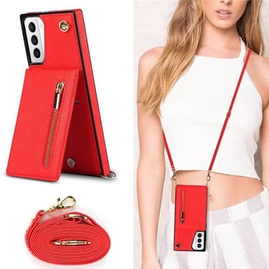 Zipper necklace case Samsung Galaxy S21 Plus - Röd