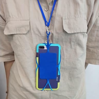 Korthållare till mobilen med band Blå