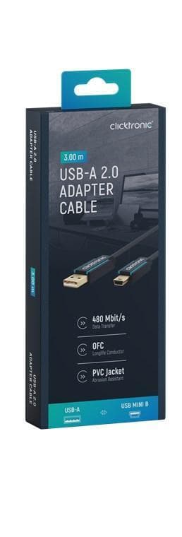 Adapterkabel från USB A till USB Mini B 2.0