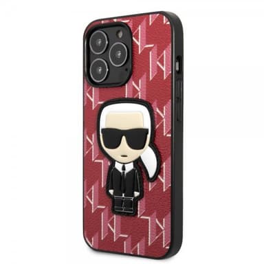 Karl Lagerfeld iPhone 13 Pro Skal Monogram Iconic Patch Röd