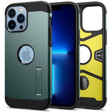 Spigen iPhone 13 Pro Max Skal Tough Armor Midnight Green