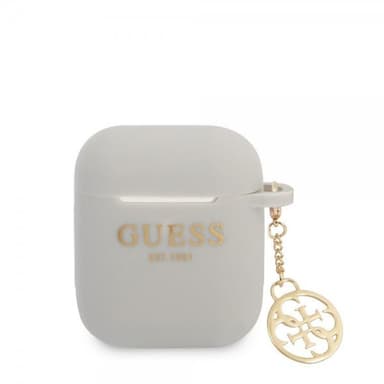 Guess AirPods 1/2 Skal Classic Logo 4G Charm Grå