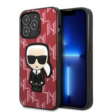 Karl Lagerfeld iPhone 13 Pro Max Skal Monogram Iconic Patch Röd