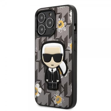 Karl Lagerfeld iPhone 13 Pro Skal Monogram Iconic Patch Grå