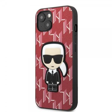 Karl Lagerfeld iPhone 13 Skal Monogram Iconic Patch Röd