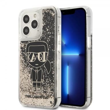 Karl Lagerfeld iPhone 13 Pro Max Skal Liquid Glitter Gatsby Svart
