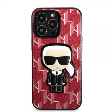 Karl Lagerfeld iPhone 13 Pro Skal Monogram Iconic Patch Röd