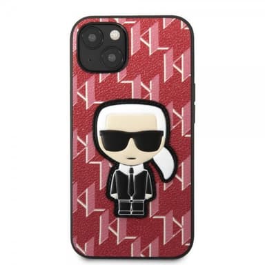 Karl Lagerfeld iPhone 13 Skal Monogram Iconic Patch Röd