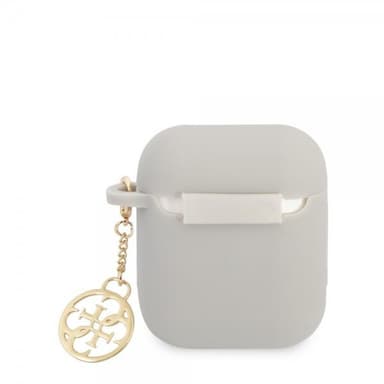 Guess AirPods 1/2 Skal Classic Logo 4G Charm Grå