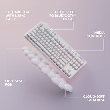Logitech G715 Linear trådlöst tangentbord för gaming (vit)