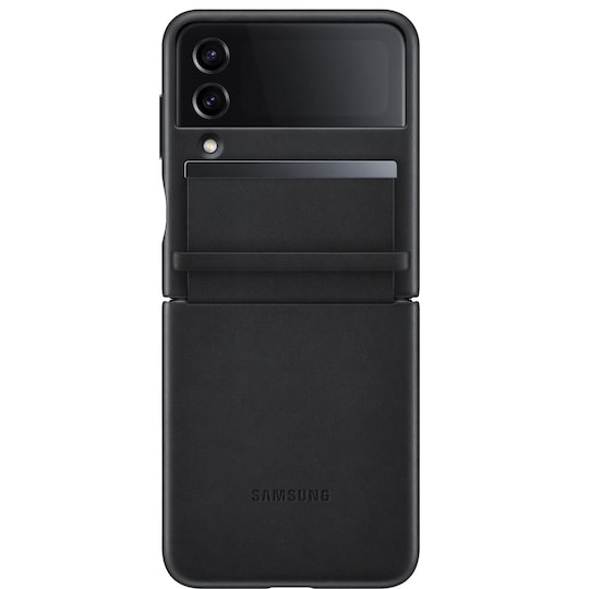 Samsung Galaxy ZFlip 4 flikfodral i läder (svart)