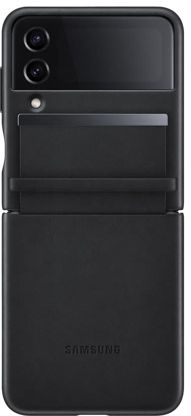 Samsung Galaxy ZFlip 4 flikfodral i läder (svart)