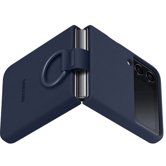 Samsung Galaxy Z Flip 4 fodral med ring (marinblått)