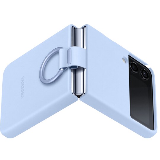Samsung Galaxy Z Flip 4 fodral med ring (isblått)