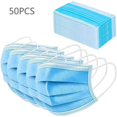 50-pack munskydd, skyddsmask, andningsmask 3 lager