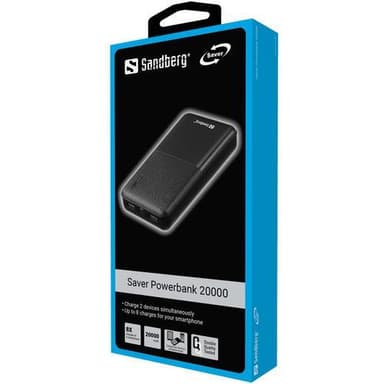 20.000 mAh Saver PowerBank, Black