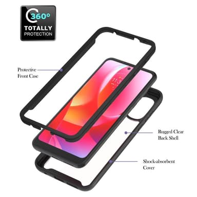 Motorola Moto G Power (2022) Armor skal med Finger Ring och metall - Svart