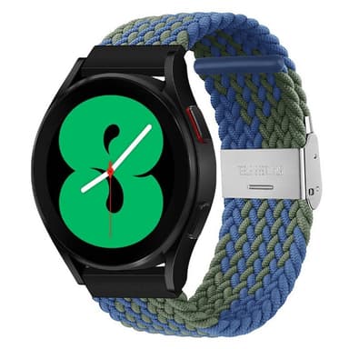 Flätat Elastiskt Armband Samsung Galaxy Watch 4 (44mm) - Blågrön