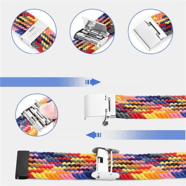 Flätat Elastiskt Armband Samsung Galaxy Watch 3 (41mm) - Mörkröd
