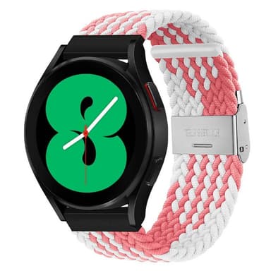 Flätat Elastiskt Armband Samsung Galaxy Watch 4 (40mm) - Rosa/Vit