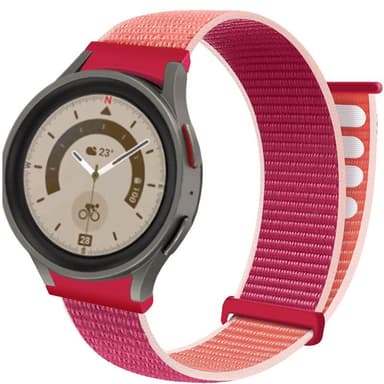 Nylon Armband No-Gap Samsung Galaxy Watch 5 Pro (45mm) - Pomegranate