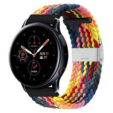 Armband Samsung Galaxy Watch Active 2 Flätat Elastiskt Armband Samsung Galaxy Watch Active 2 (44mm) - Rainb
