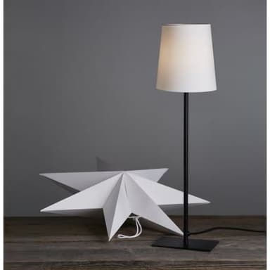 Julstjärna med fot + lampskärm - 35x55cm - svart/vit - star trading