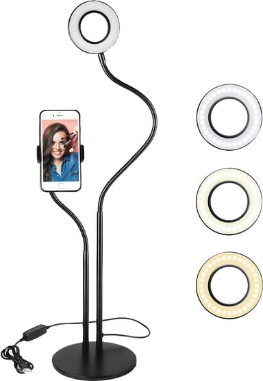 Picture Me 2-i-1 LED-selfiering på stativ