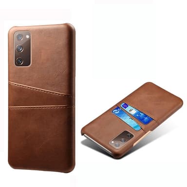 SKALO Samsung S20 FE PU-Läder Korthållare Skal - Brun