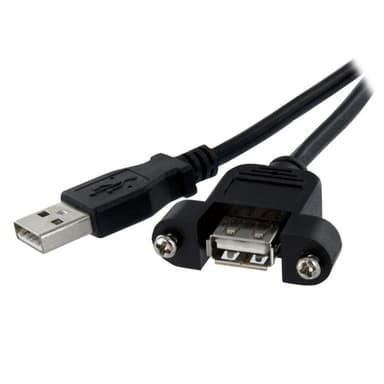 StarTech.com 30 cm panelmontering USB-kabel A till A - F/M, 0,3 m, USB