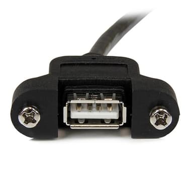 StarTech.com 30 cm panelmontering USB-kabel A till A - F/M, 0,3 m, USB