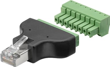 Goobay Terminalblock 8-stifts > RJ45-kontakt (8P8C)