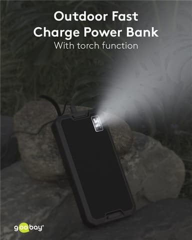 Goobay Utomhus snabbladdning Powerbank med solceller 20.000 mAh (USB-C
