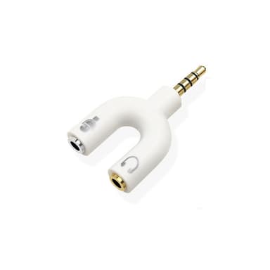 3.5 mm splitter för ljud och mic - vit